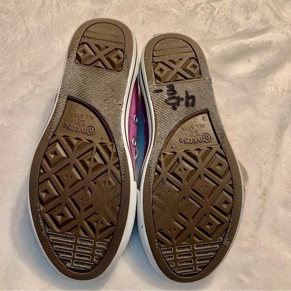 Converse All Star Sneakers 3Y fits Womens 5-6 Chuck Taylor Purple white Athletic - Picture 13 of 14